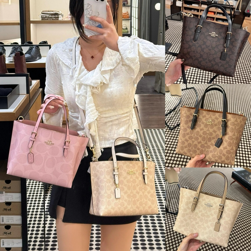 "ของแท้100% "Coach Mollie Tote Bag กระเป๋าสะพายข้างลายดอกไม้ผู้หญิง กระเป๋าโท้ตขนาดใหญ่