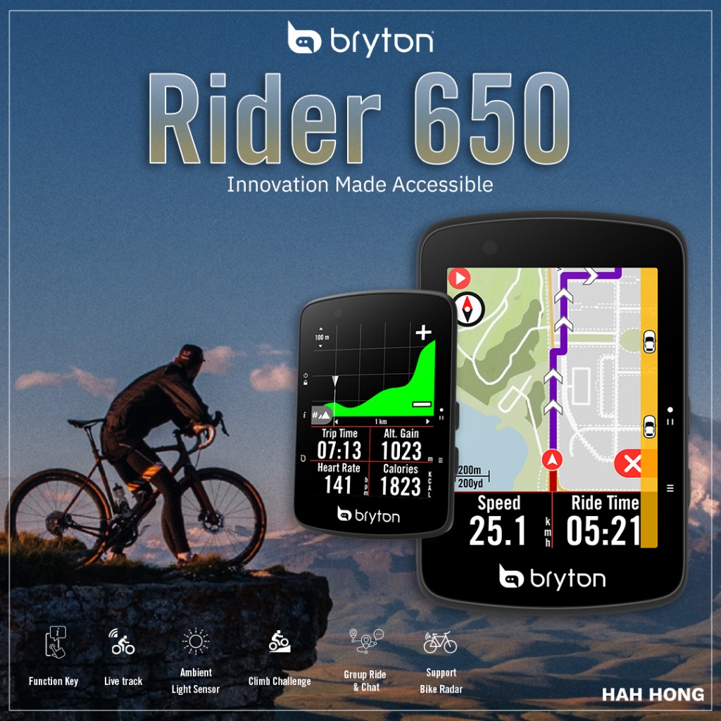 (ศูนย์ไทยแท้ มีหน้าร้าน) Bryton Rider 650 และ Rider 550 รุ่นใหม่ล่าสุด (ประกันศูนย์ไทยเต็ม 1 ปี ทุกเครื่อง)