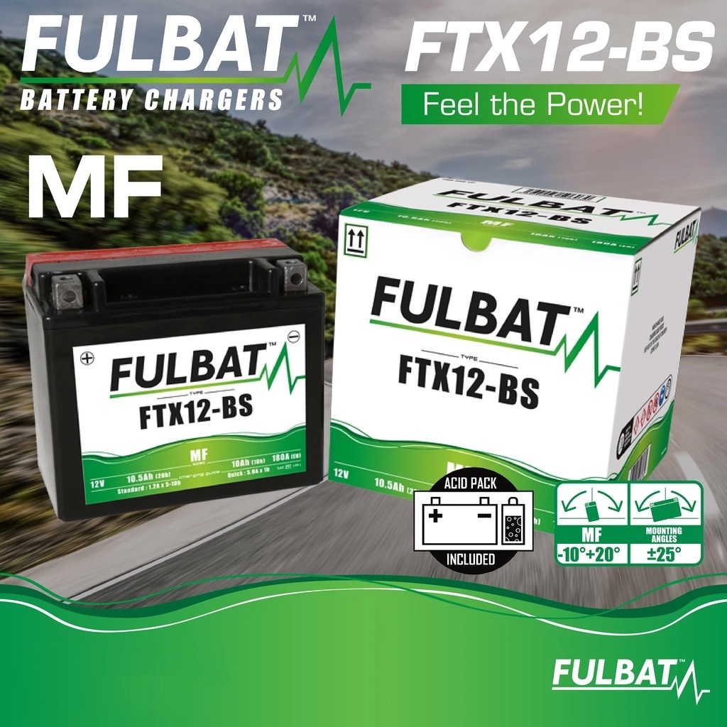 (พร้อมส่ง 🇹🇭) FULBAT Battery รุ่น FTX12-BS แบตเตอร์รี่แห้ง 12V/10Ah สำหรับรถมอเตอร์ไซด์ W800