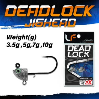 หัวจิ๊ก Dead Lock มี 4 ขนาด 3.5 g./5 g./7g./10 g. ใช้สำหรับตกปลา เกี่ยวหนอนยาง เบ็ด2X by LF