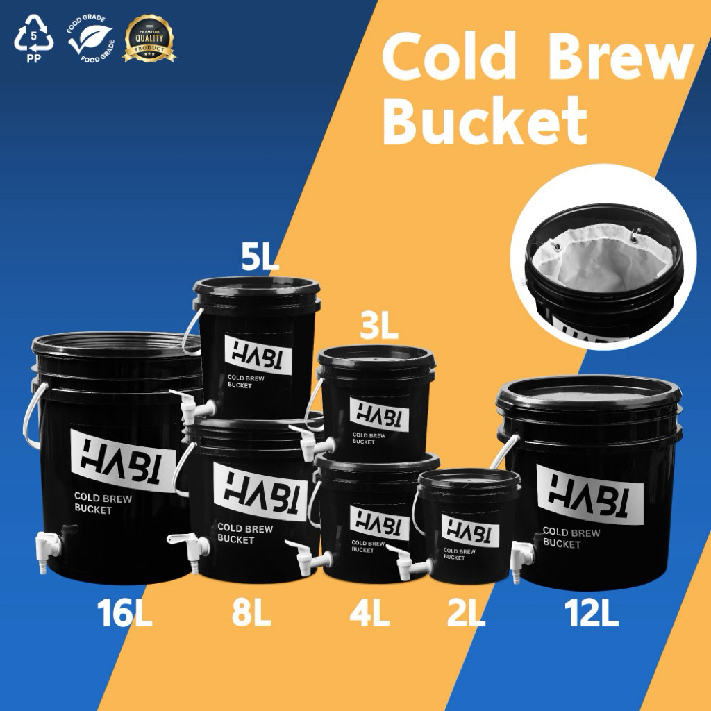 Cold Brew Bucket 12L. 16L. ถังทำกาแฟสกัดเย็นพร้อมผ้ากรอง รูปที่ 2