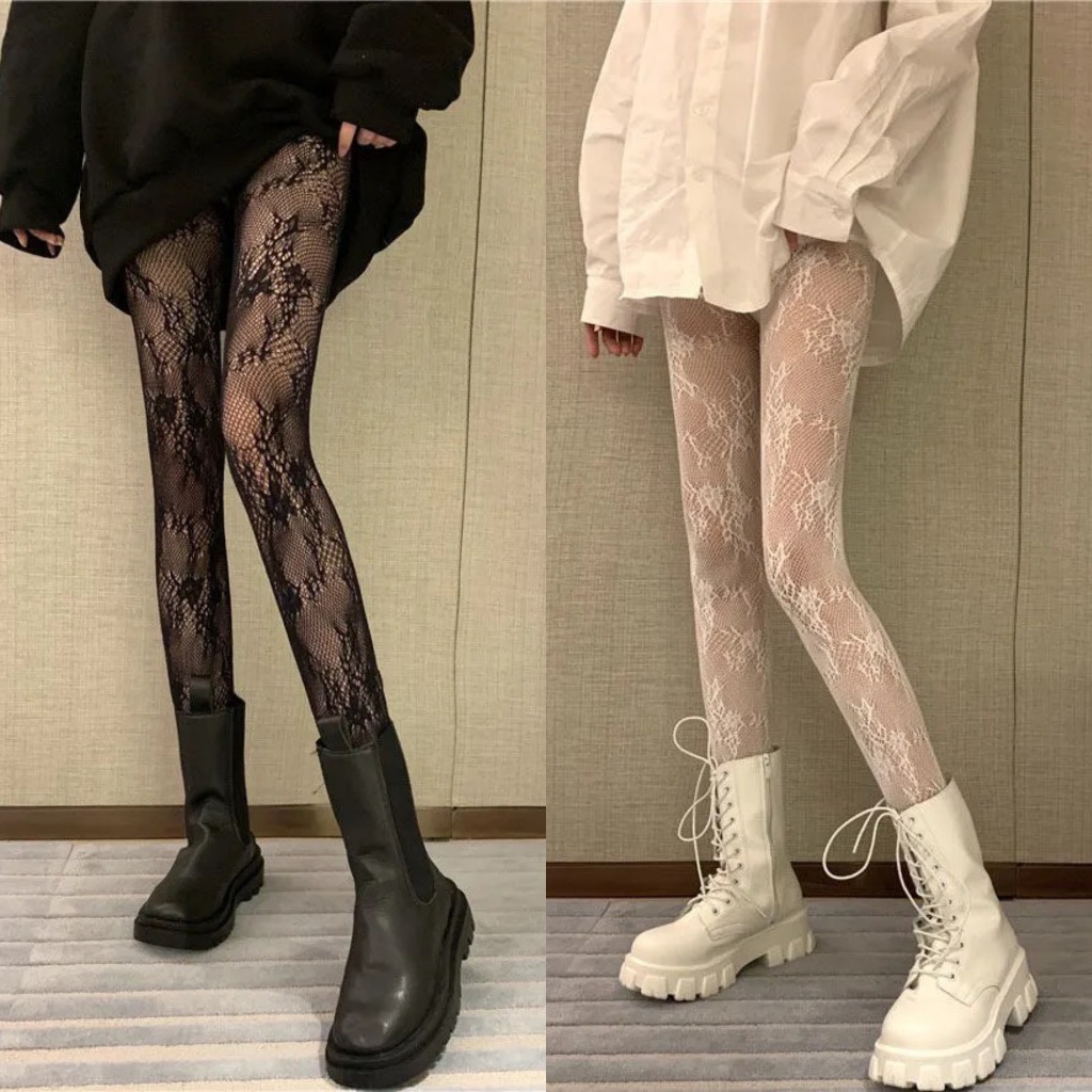 💥 ถุงน่องแฟชั่นสตรี ถุงน่องตาข่ายลูกไม้ สไตล์โลลิต้าของญี่ปุ่น สวมใส่สบาย