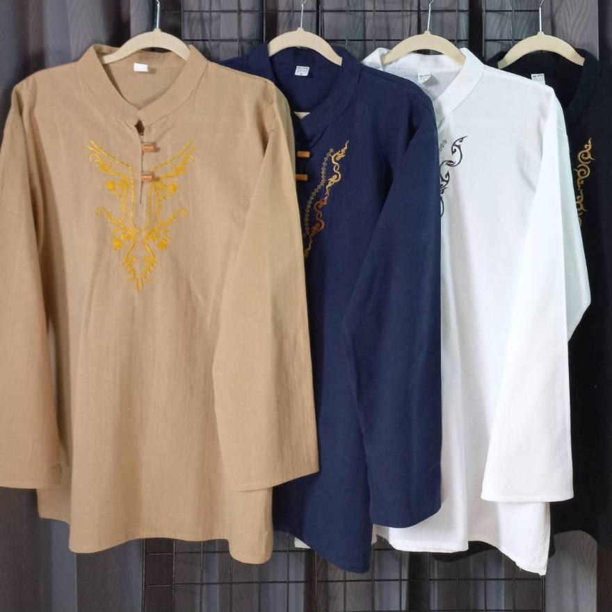 เสื้อหม่องแขนยาว เสื้อม่อฮ่อมแขนยาว เสื้อแขนยาววินเทจ