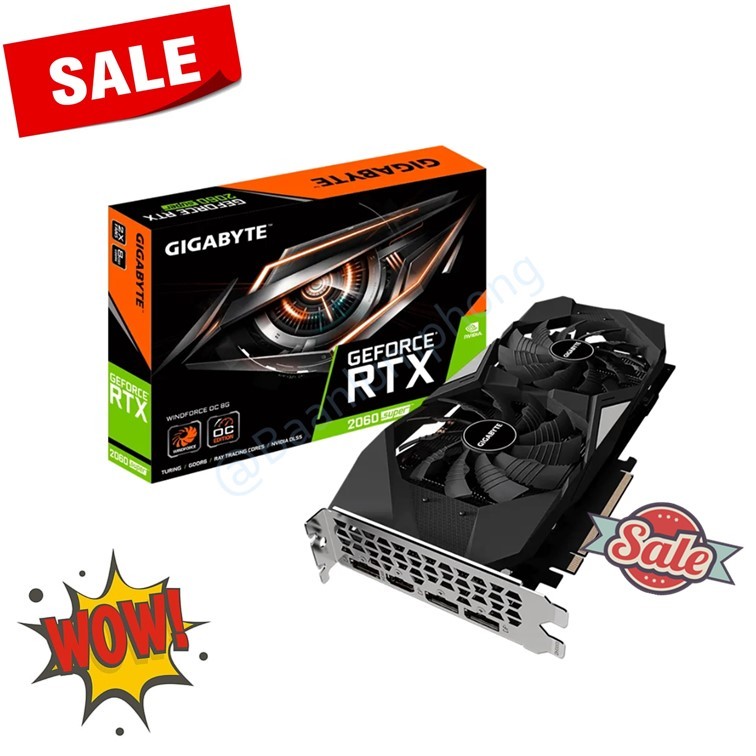มือสอง VGA (การ์ดแสดงผล) GIGABYTE GEFORCE RTX 2060 SUPER WINDFORCE OC 8G - 8GB GDDR6 (GV-N206SWF2OC-