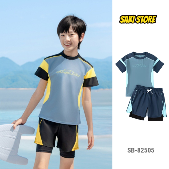Saki Swimwear ชุดว่ายน้ำเด็กผู้ชาย รุ่น SB-82505 ชุดว่ายน้ำ กันแดด ระบายอากาศได้ดี ชุดว่ายน้ำสำหรับเด็ก