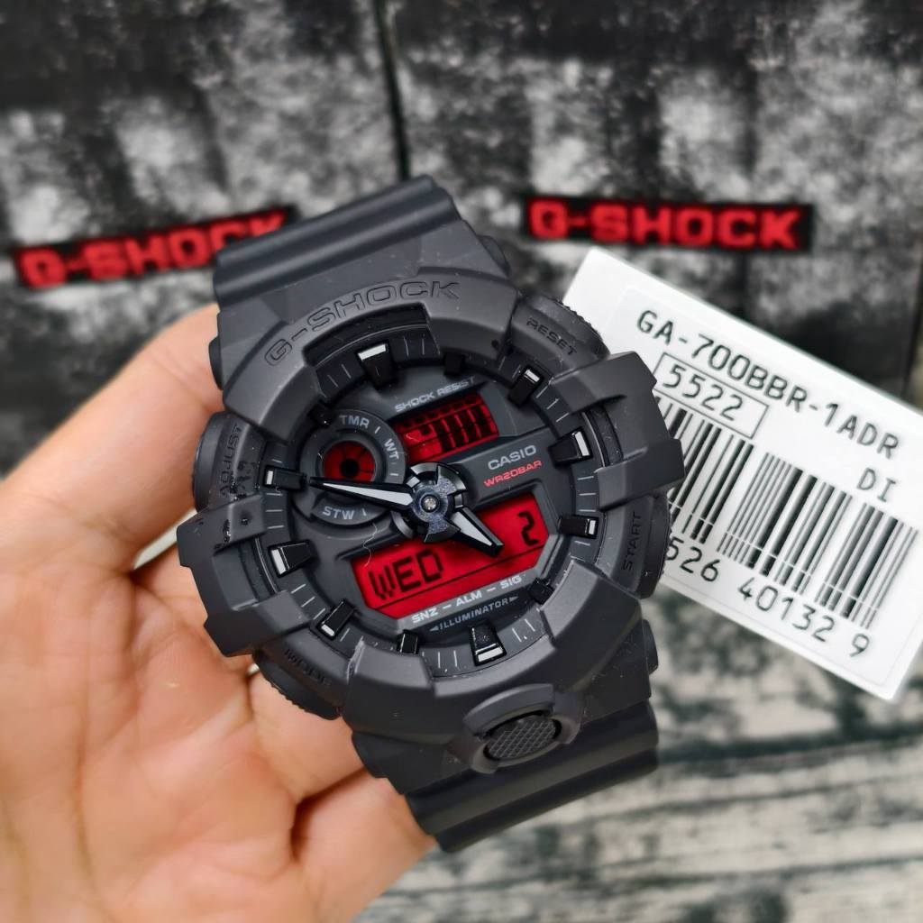 Casio G-Shock นาฬิกาข้อมือ สายเรซิน รุ่น GA-700BBR-1A - สีดำ