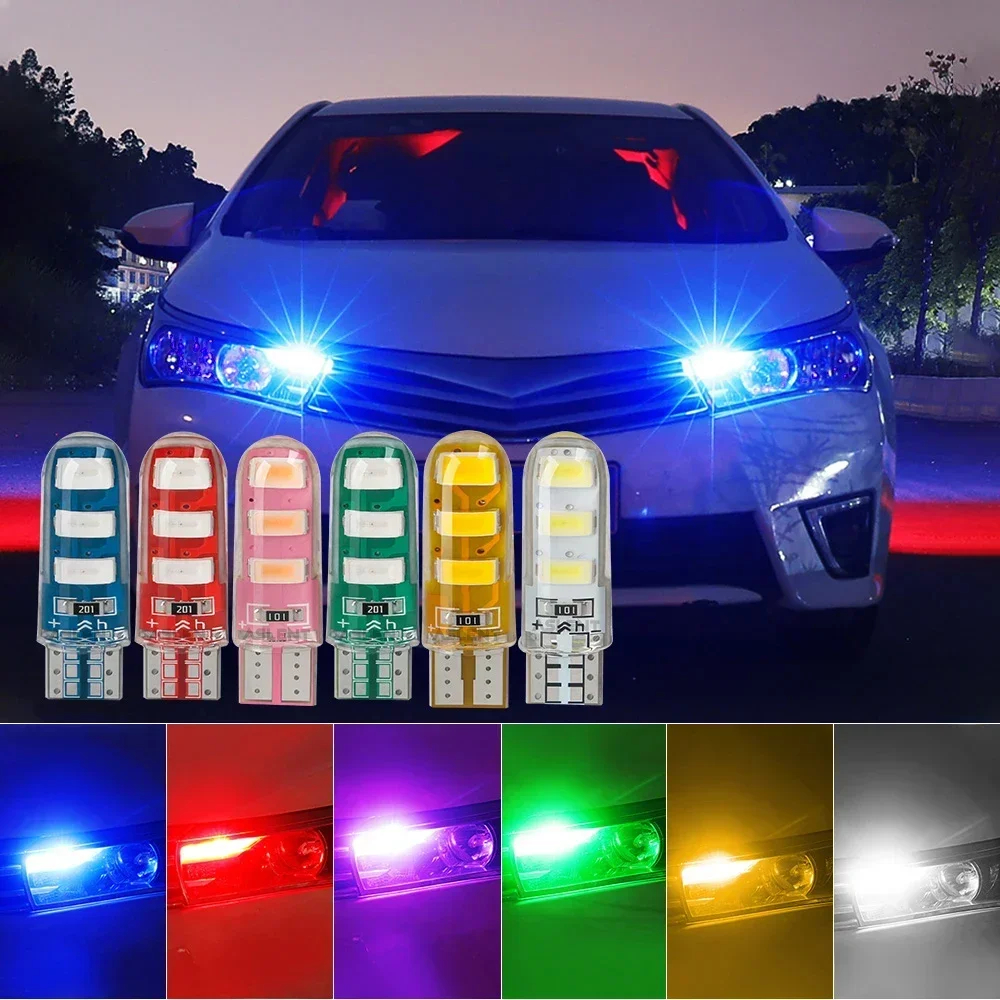 ⚡ประเทศไทย 24 ชั่วโมง⚡ไฟหรี่/ไฟป้ายทะเบียน LED T10/W5W 6SMD DC 12V สว่างมาก มีหลายสีให้เลือก