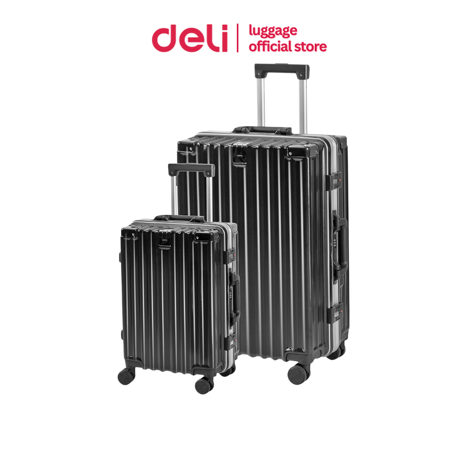 Deli กระเป๋าลาก 20 / 24 นิ้ว กระเป๋าเดินทาง ล้อหมุน 360 องศา ทนทาน มี 2 ขนาด Suitcase