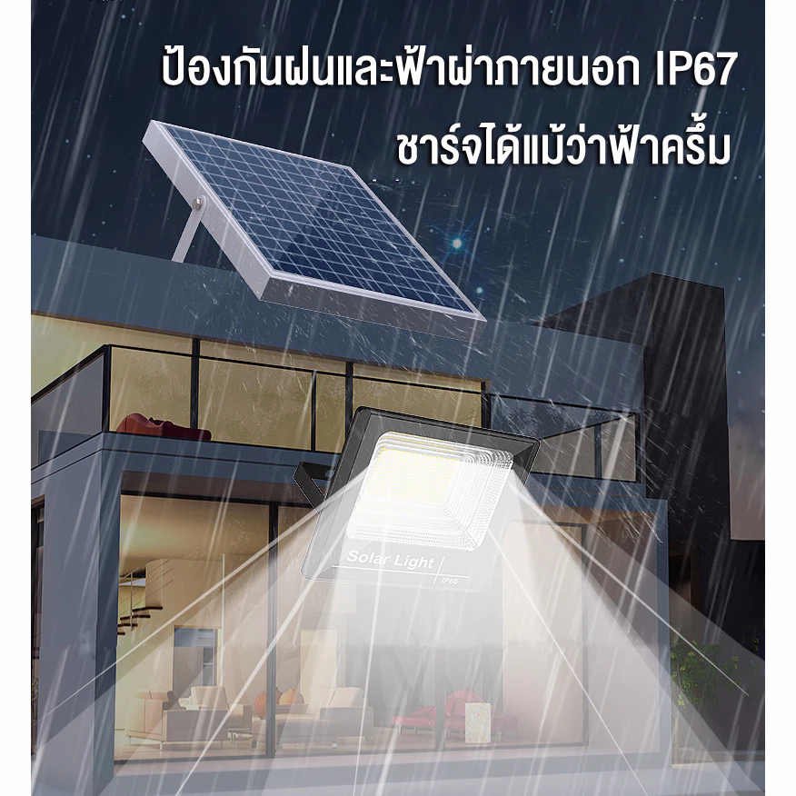 ไฟสปอร์ตไลท์โซล่าเซลล์ 60000W กันน้ำ IP67 thumbnail 5