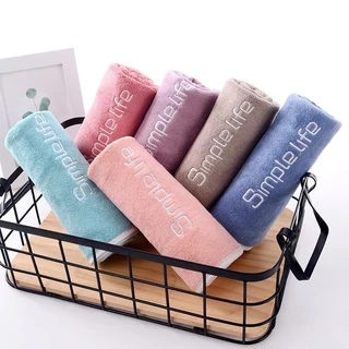 เซ็ตผ้าเช็ดตัว+ผ้าเช็ดผม ผ้าขนหนู Simple Life ผ้าไมโครไฟเบอร์ ขนาด 70x140+33x73ซม. N444