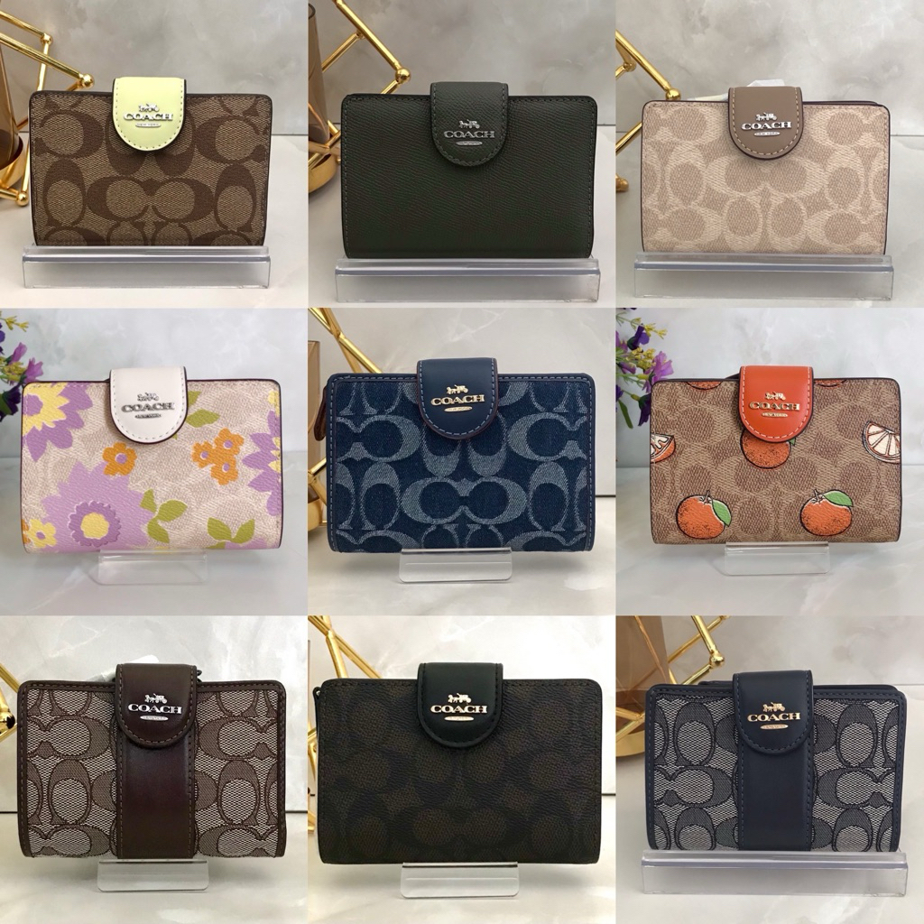 คป 🎀 (สด-ผ่อน) กปต ใบกลาง CW786 6390 CAP04 CBO30 CW786 CU987 CZ344 C0082 MEDIUM CORNER ZIP WALLET IM