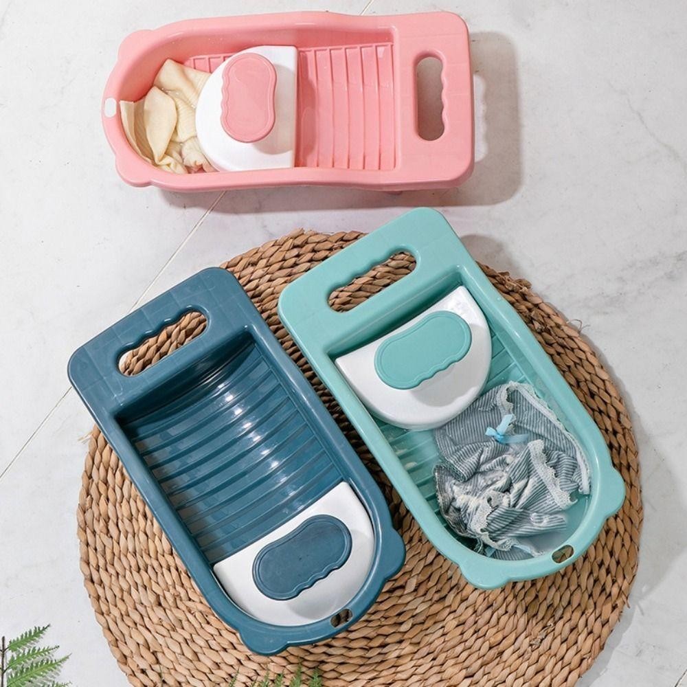 Home Washboard 2PCS กระดานซักผ ้ าพลาสติกกันลื ่ น อุปกรณ ์ ห ้ องน ้ ํา Thicken แบบพกพา Scrub Boards