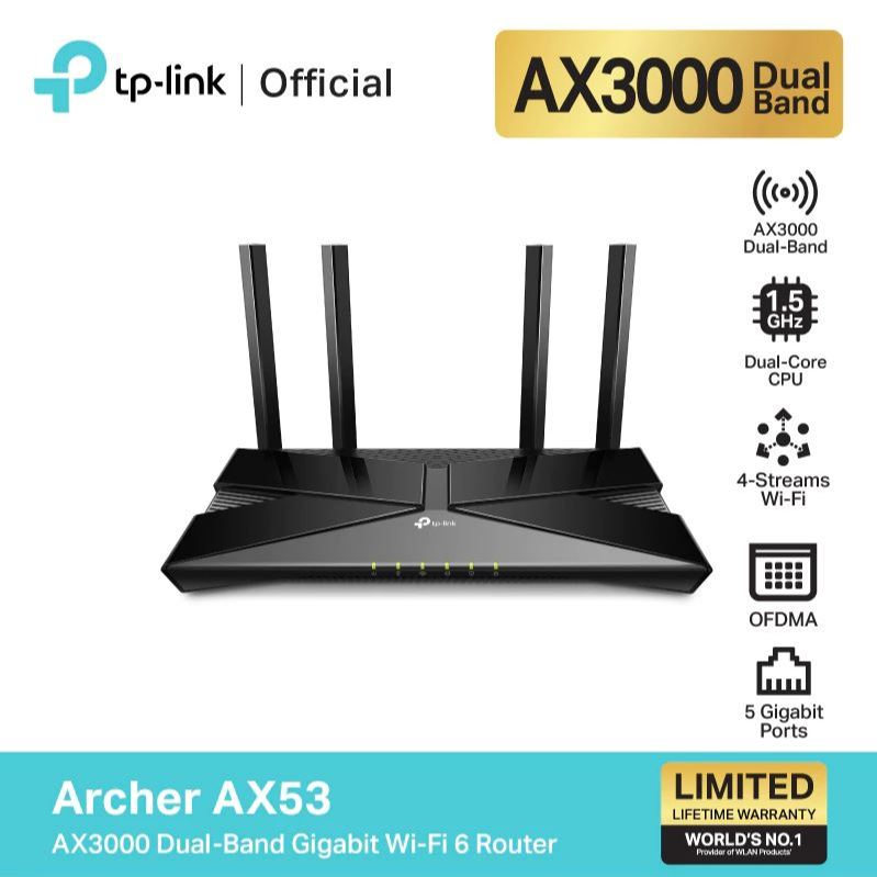 TP-Link Archer AX53 AX3000 Dual Band Gigabit Wi-Fi 6 Router #8K ใหม่! #เราเตอร์ไวไฟ6 ขยายสัญญาณให้คร
