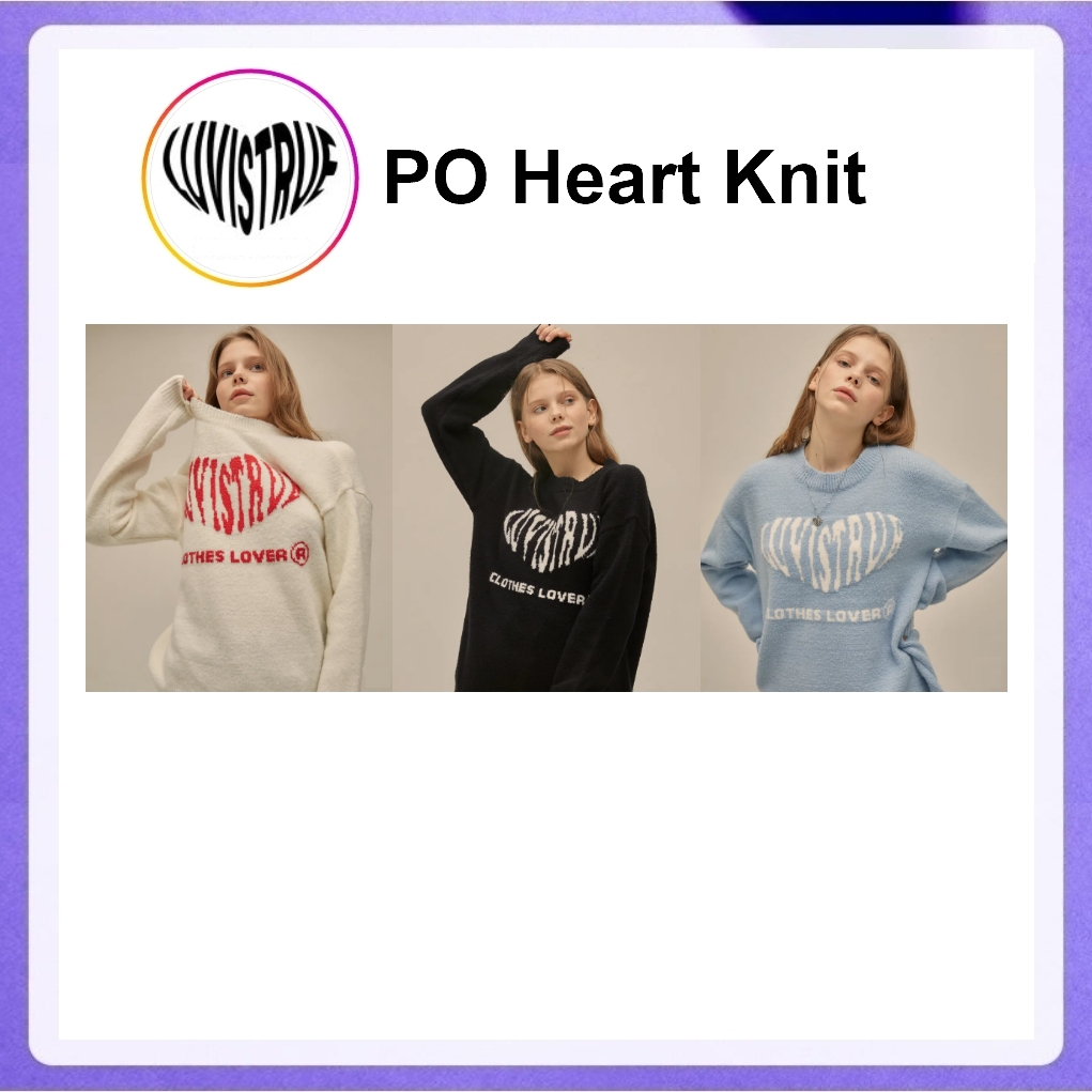 LUV IS TRUE / LUVISTRUE PO Heart Knit (Sky Blue, Black, Ivory)