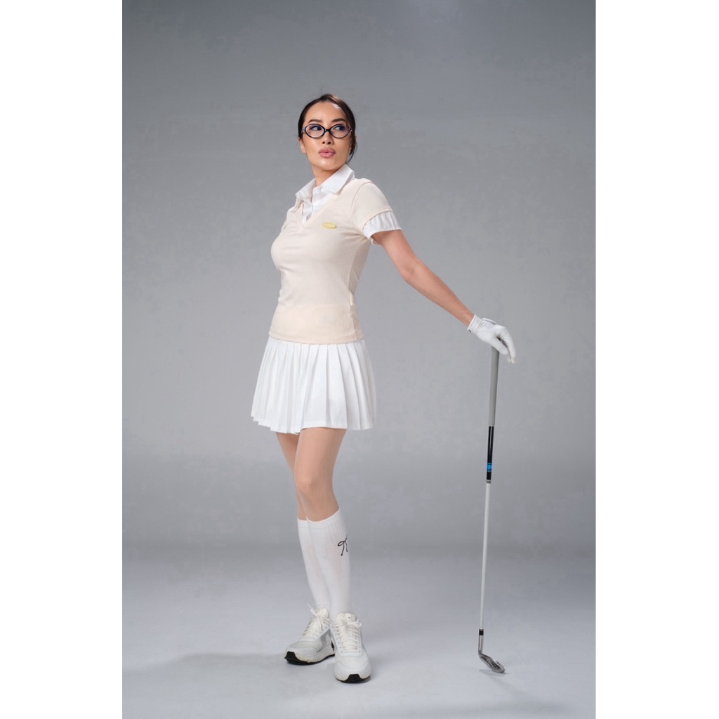 stylish collar shirt (apricot)