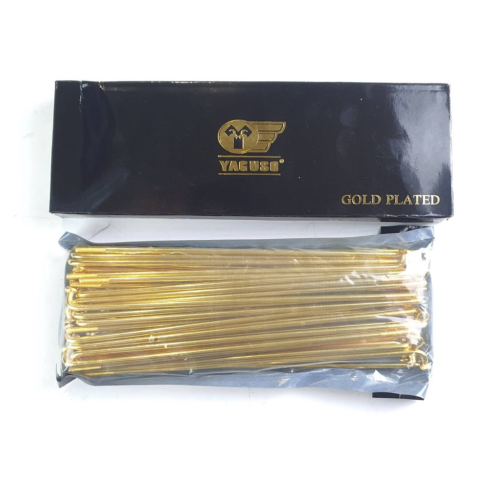 ซี่ลวดYAGUSOชุบทอง หมุดเงิน เบอร์9 (GOLD PLATED) แข็ง เลือกเบอร์ได้ 9x157 9x184 9x149 9x120 9x129