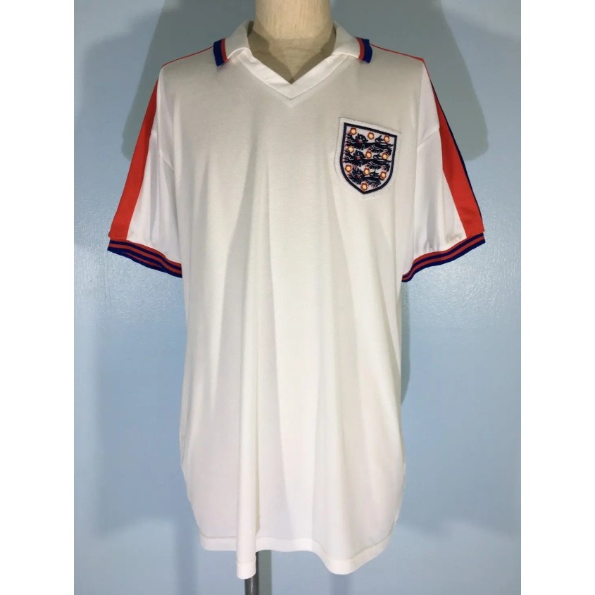 ENGLAND RETRO WORLDCUP 80s SOCCER KIT JERSEY SHIRT XL เสื้อบอลวินเทจ ทีมชาติอังกฤษ แขนสั้น polyester