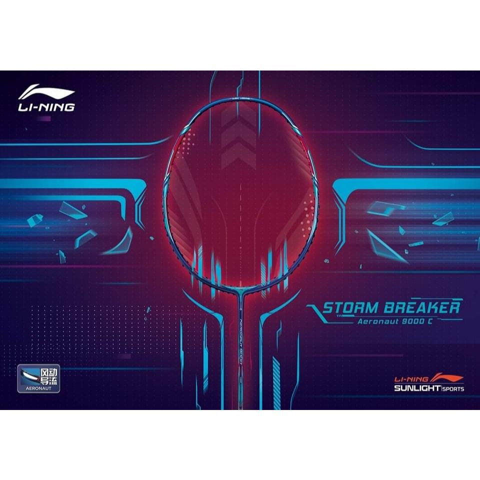 ไม้แบดมินตัน li-Ning Aeronaut 9000C แถมเอ็น พันด้าม ซอง และประกันจาก Li-Ning 6 เดือน