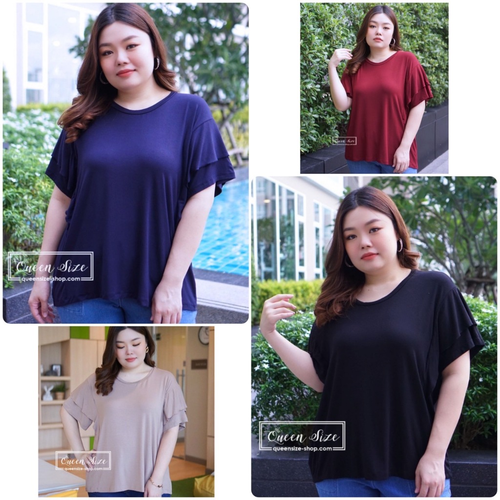 BL-Micky-เสื้อยืดไซส์ใหญ่ อก 52 นิ้ว ทรงหลวมoversized เสื้อยืดผ้าเรย่อนคนอ้วน ผ้านุ่ม พลิ้ว ทิ้งตัวใส่แล้วไม่อ้วน