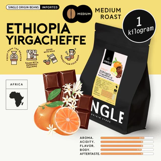 เมล็ดกาแฟคั่วกลาง Ethiopia Yirgacheffe G2 (Medium Roast) (Specialty Coffee)