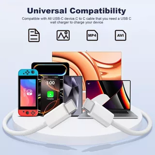 GenesVilla สายชาร์จเร็ว USB-C to C Cable (1M/1.5M/2M) ชาร์จเร็ว PD 60W