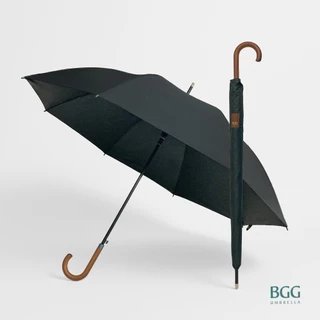 BGG UV Cut 100% Auto Open Vintage Style Walking Umbrella ร่มยาว อัตโนมัติเปิด กันยูวี 100% ด้ามจับทำด้วยไม้ (WA1079)