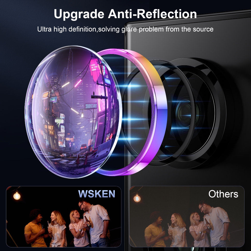 WSKEN samsung S25Ultra ชุด ฟิล์มกระจกนิรภัย เคสแม่เหล็ก ฟิล์มกล้อง for S24Ultra เอชดี ทนทานต่อการตกหล่น ทนต่อรอยขีดข่วน - รูปที่ 6