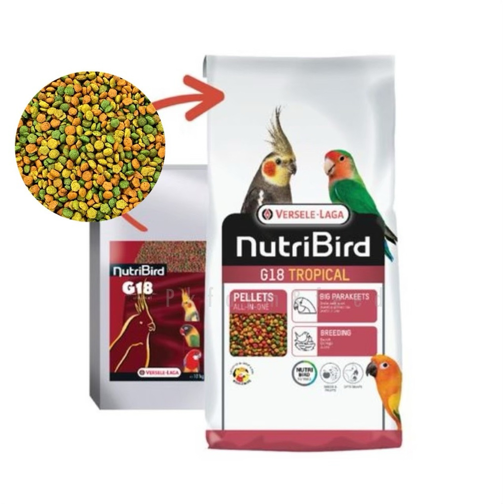 🅺🅺🅵 (10kg.) NutriBird G18 Tropical อาหารนก นูทรีเบิร์ดจี18 ทรอปิคอล (แพคโรงงาน)