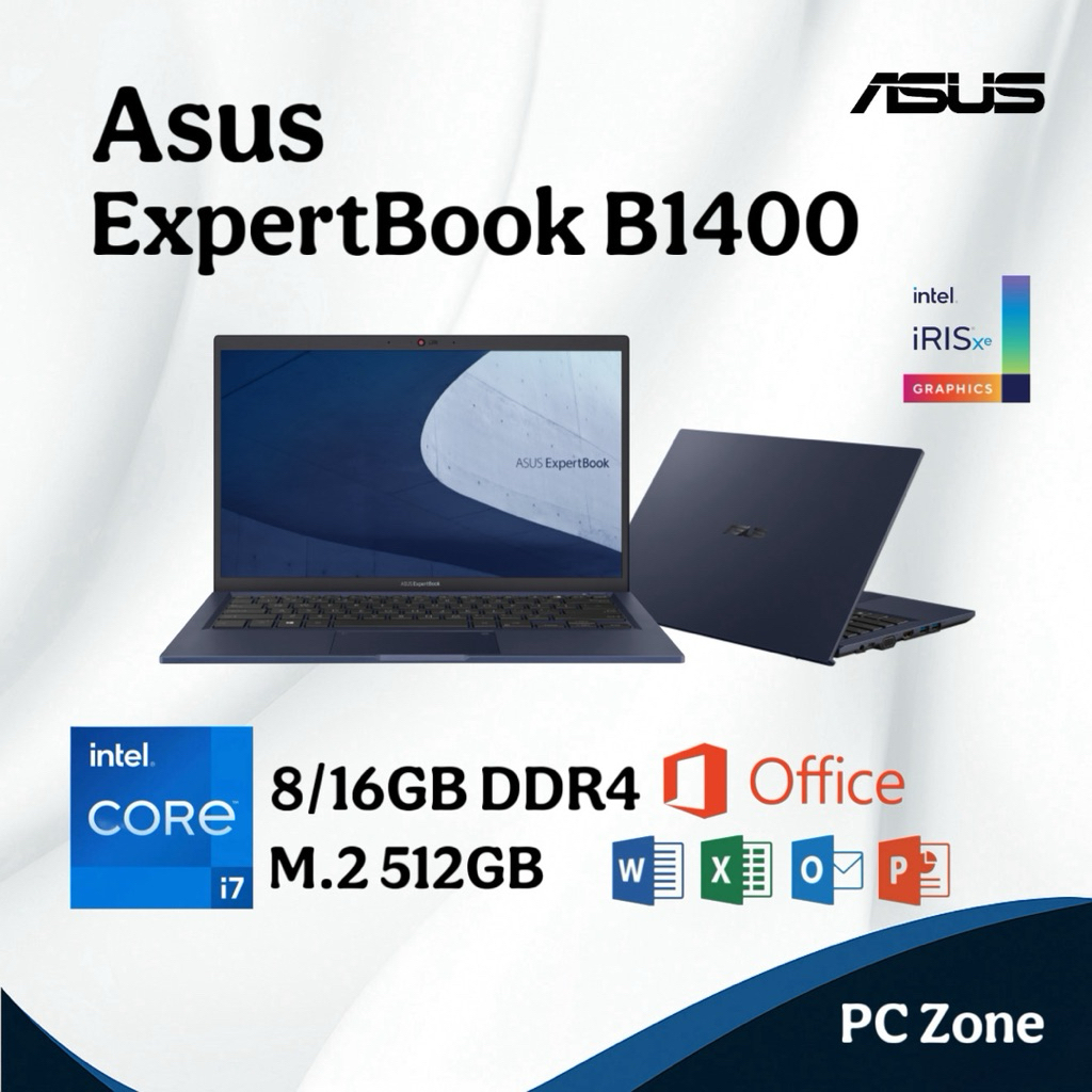 โน๊ตบุ๊ค I7Gen11/8/512GB รุ่น Asus ExpertBook B1400