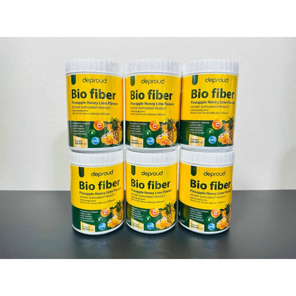 ไบโอไฟเบอร์สัปปะรดผสมน้ำผึ้ง ขนาด250กรัม 6 กระปุก