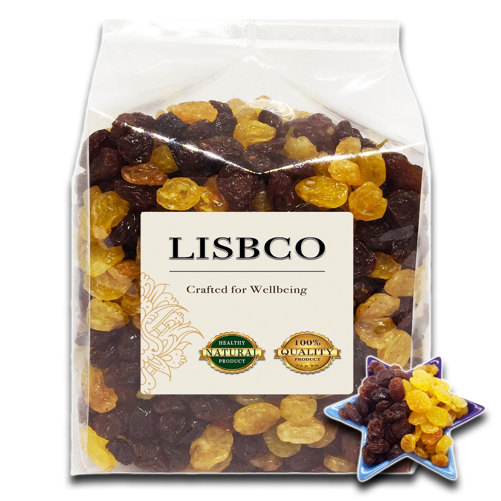 ลูกเกดทองผสมดำ 1 กก. ลูกเกดสีทองผสมสีดำ พร้อมทาน Black & Golden Raisins 1 kg เกรด AA+ สินค้านำเข้า