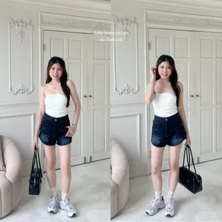 Beberlin กางเกงยีนส์ขาสั้น ใส่สบาย ลุคคุณหนู / No : 1002