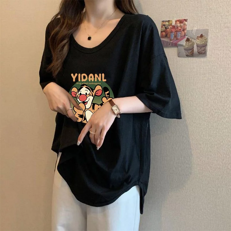 เสื้อยืดสาวอวบอ้วนไซส์ใหญ่ oversize เสื้อผ้าแฟชั่นฤดูร้อนมาใหม่ เสื้อโอเวอร์ไซส์ผู้หญิงสวยๆ ทรงหลวมสไตล์เกาหลีน่ารัก thumbnail 3