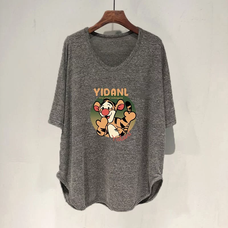 เสื้อยืดสาวอวบอ้วนไซส์ใหญ่ oversize เสื้อผ้าแฟชั่นฤดูร้อนมาใหม่ เสื้อโอเวอร์ไซส์ผู้หญิงสวยๆ ทรงหลวมสไตล์เกาหลีน่ารัก thumbnail 8