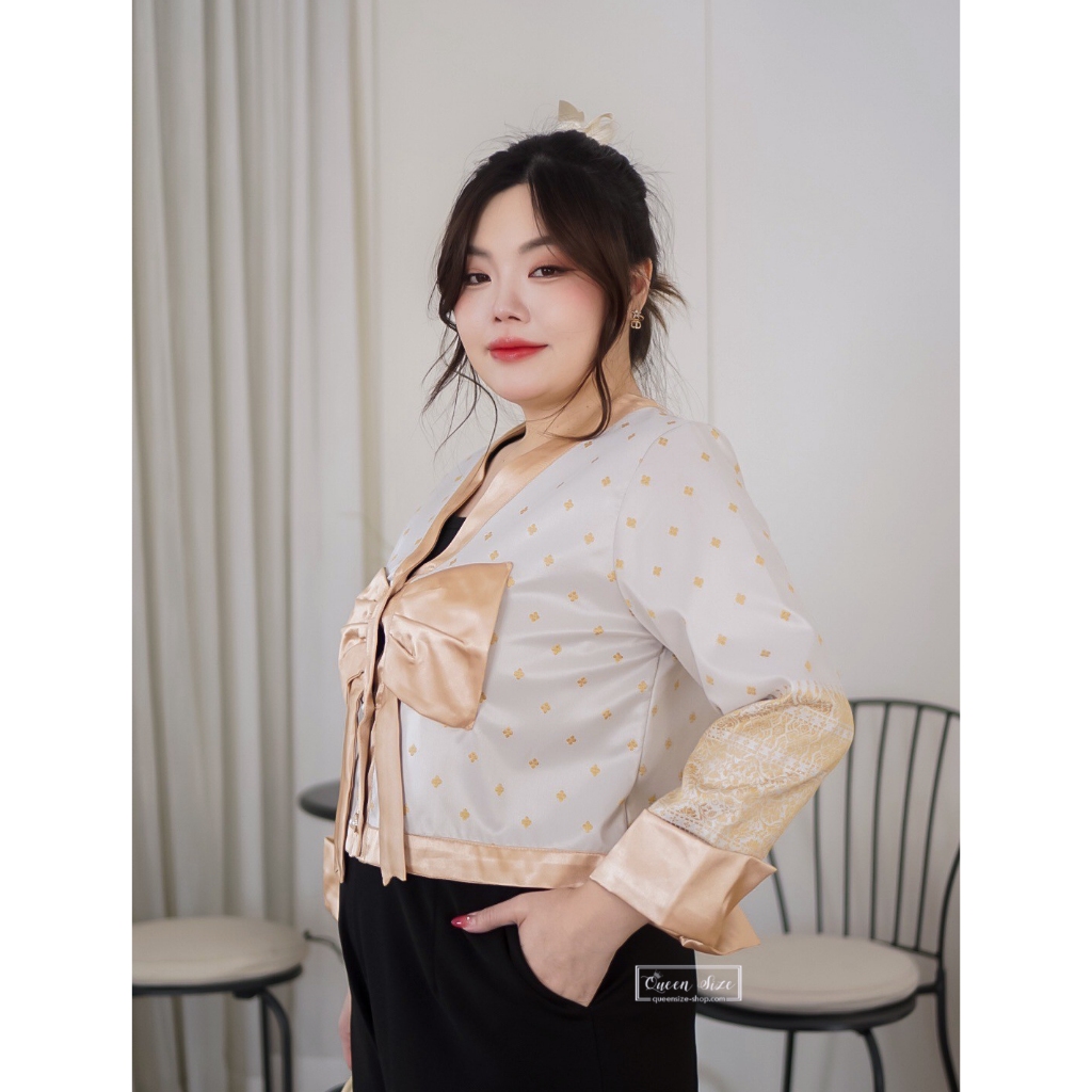 Mookda-เสื้อคลุมผ้าไทยไซส์ใหญ่สำหรับคนอ้วน มีไซส์อก 42 44 46 และ 48 นิ้ว - รูปที่ 3