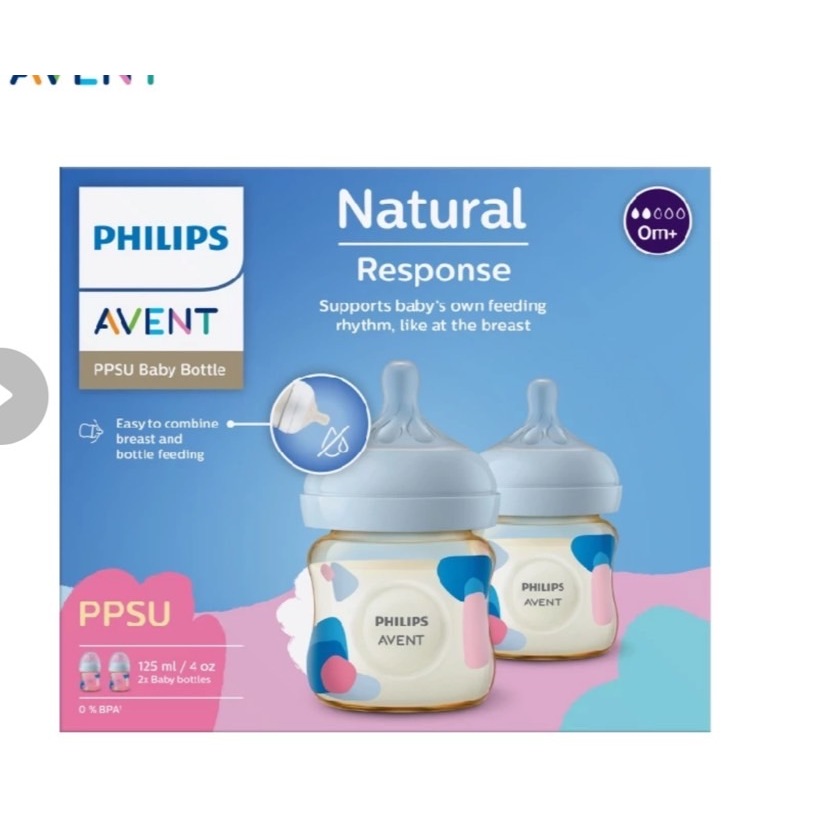 Philips Avent ขวดนม รุ่น Natural Response PPSU 4 ออนซ์ (แพ็คคู่) สีโปร่งแสง SCY940/02