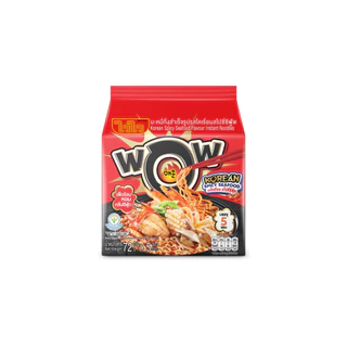 ไวไว บะหมี่ว้าว รสโคเรี่ยนสไปซี่ซีฟู้ด(แดง) 1แพ็ค 5ซอง 72g.