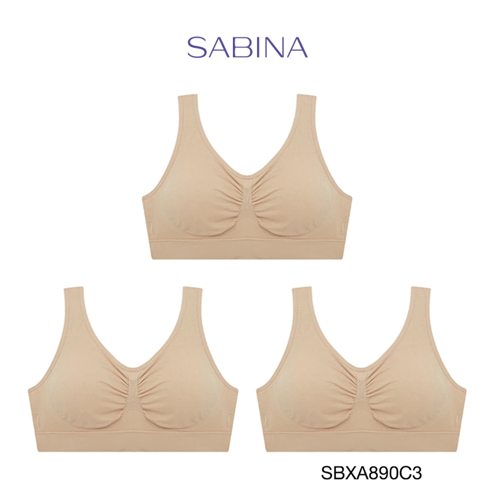 [Online Exclusive] Sabina (Set 3 ชิ้น) เสื้อชั้นใน รุ่น Habpy Lady รหัส SBXA890C3 สีเนื้อเข้ม