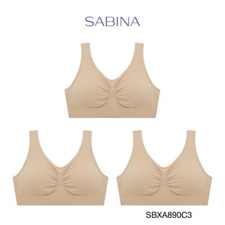 [Online Exclusive] Sabina (Set 3 ชิ้น) เสื้อชั้นใน รุ่น Habpy Lady รหัส SBXA890C3 สีเนื้อเข้ม