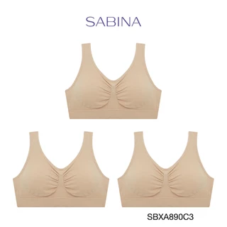[Online Exclusive] Sabina (Set 3 ชิ้น) Smart Stretch เสื้อชั้นในไร้โครง รหัส SBXA890 สีเนื้อเข้ม