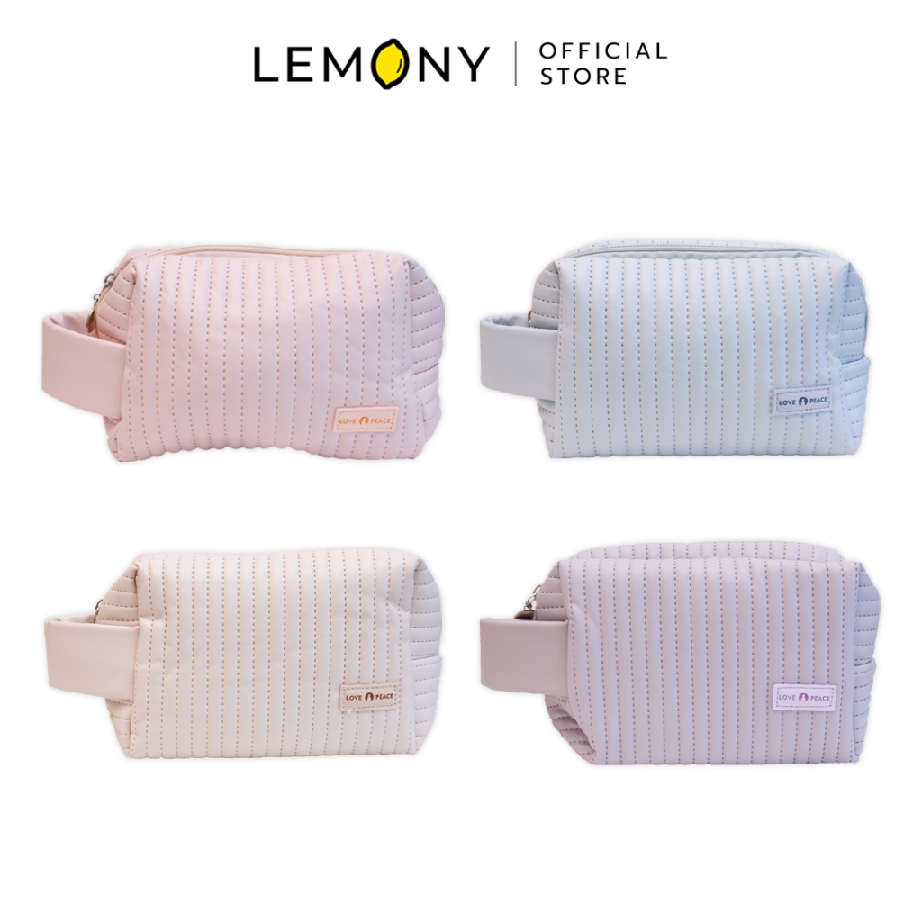 LEMONY กระเป๋าเครื่องสำอาง รูปทรงเค้ก สีพาสเทล Makeup Bag