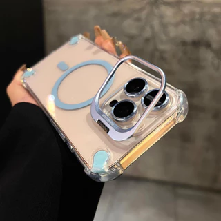 เกราะมุมพร้อมขายึดตั้งได้ Magnetic Case For iPhone 17 ProMax 15 Plus 14 Pro เคสไอโฟน เคสกันกระแทก