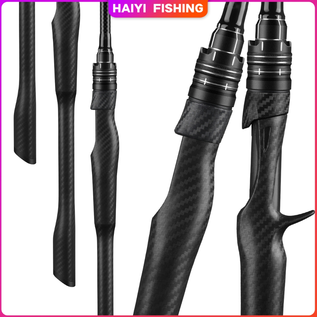 HAIYI FISHING เบ็ดตกปลา 1.65ม. 1.80ม. แกนหล่อปั่นคาร์บอนไฟเบอร์ 2 มาตรา คันเบ็ดตกปลาน้ำจืด ด้ามจับสบาย ด้ามจับสำหรับการแ
