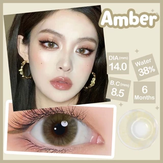 Magister & Realcon คอนแทคเลนส์ ซีรีส์ควีน 6 เดือน แว่นตาสายตาสั้น 14.00mm แว่นตาสายตาสั้น Ocher คอนแทคเลนส์สายตา