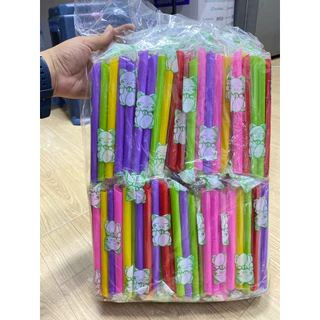 ยกมัด 50 ห่อ (5 แพ็ค) หลอดชานมไข่มุก ไม่หุ้มฟิมล์ มี 3 ขนาด อิงน้ำหนัก 2.5 kg