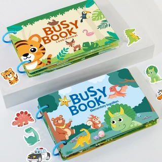 NIKO สมุดสติกเกอร์ไม้ | สมุดยุ่งๆ Busy Book | ของเล่น Montessori | ของขวัญเด็กเล็ก 2-5 ขว