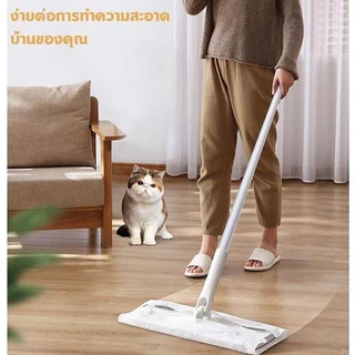 🧹ไม้ถูพื้น ใช้แล้วทิ้ง ไม้ม๊อบ ม็อบถูพื้น flat mop lazy mop ไม้ม็อบดันฝุ่น และผ้าถูพื้นแบบเปียก แบบเเห้ง