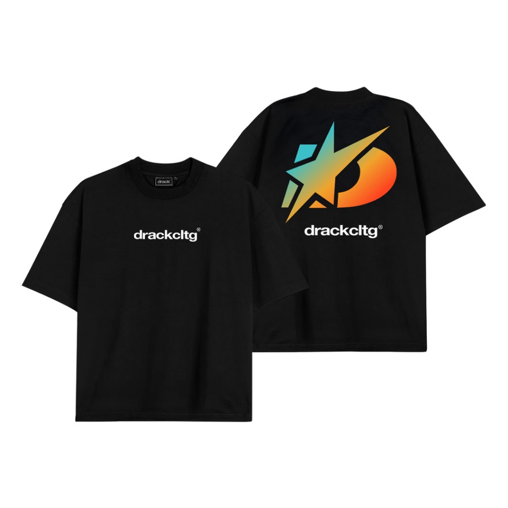 DRACK - DSTAR LOGO สีดำ เสื้อยืดคอกลม
