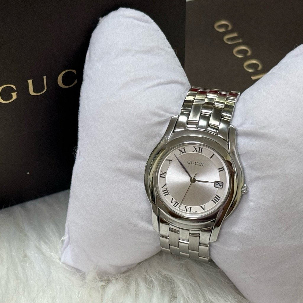 GUCCI 5500M Silver Dial Boy Size 34 mm