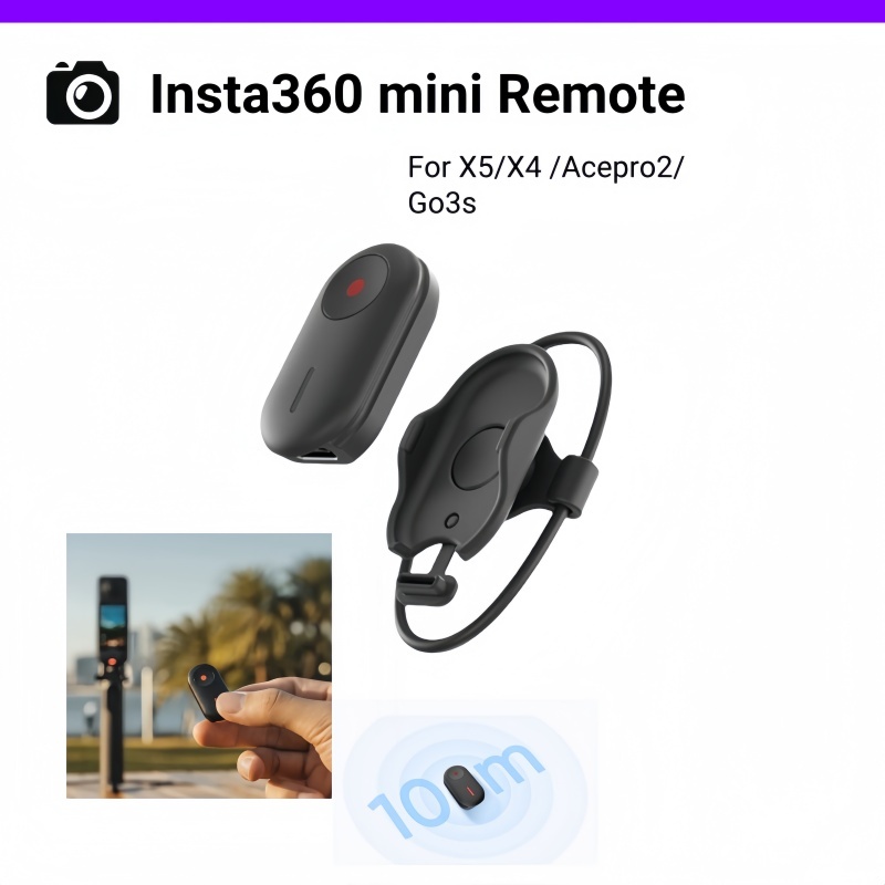 【New Arrival】Insta360 X5/X4/ACE PRO 2 Go 3s  รีโมทคอนโทรลมินิบลูทูธพร้อมช่วงควบคุม 10 เมตรเหมาะสําหรับกล้อง